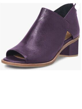 YDN Purple Peep Toe Low Chunky Heels Back Zipper Sandal Ankle Boots Comfy Shoes